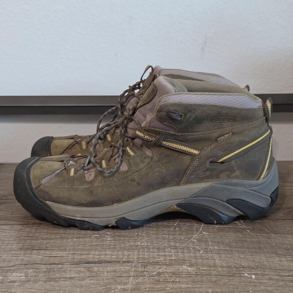 Keen Targhee II Mid Waterproof Men's Leather Hiking Boots Shoes Size 15 Brown